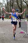 Stephen Lisgo brings Leeds home to victory in the senior mens 12 stage relay, 2014 Northern 12 and 6 Stage Relays, Heaton Park Manchester. Photo: David T. Hewitson/Sports for All Pics